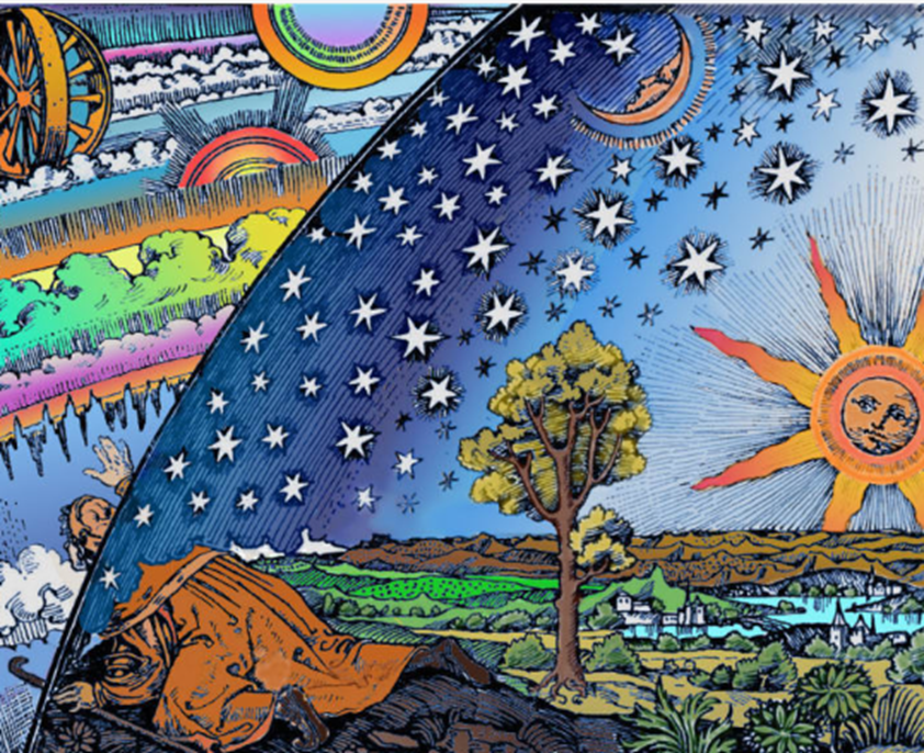 A seeker peering beyond the veil of the world